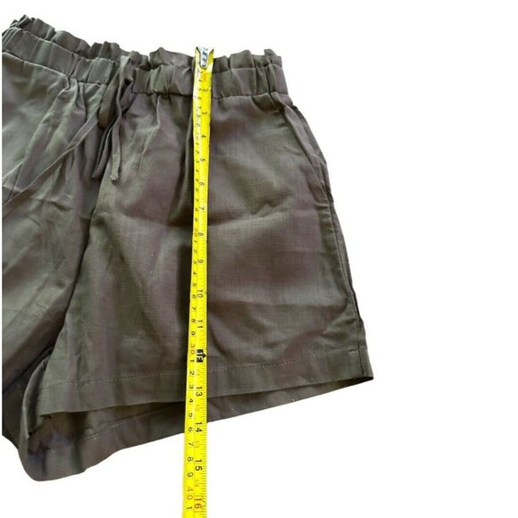 SHEIN Brown 100% Cotton High Waist Shorts Elastic Ruffle Waist Size Small - Picture 9 of 13